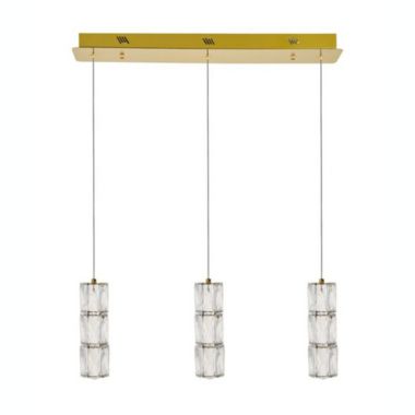 Elegant Lighting Polaris LED light gold Pendant Clear Royal Cut Crystal. View a larger version of this product image.