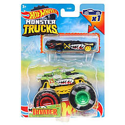 Hot Wheels Monster Trucks 1 64 Scale INVADER, Includes Hot Wheels Die Cast Car