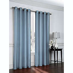 GoodGram 2 Pack  Victoria Classics Faux Silk 84 in. L Grommet Curtains - 52 in. W x 84 in. L, Seaside Blue