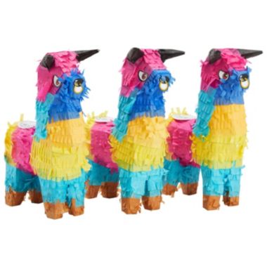 Blue Panda 3 Pack Mini Rainbow Bull Pinatas for Cinco de Mayo Party Decorations, Mexican Fiesta Supplies (5.25 x 9 in). View a larger version of this product image.