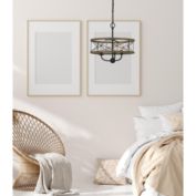 Cal Lighting 40W X 3 Modica Metal Pendant Fixture (Edison Bulbs Not Included)