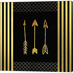Great Art Now Black & Gold - Feathered Fashion Arrow by LightBoxJournal 12-Inch x 12-Inch Canvas Wall Art