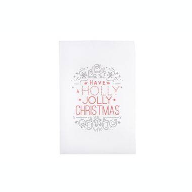 Urban Trends Collection Wood Rectangle Canvas Wall Art with "HAVE A HOLLY JOLLY CHRISTMAS" Writing Design Smooth Finish White. View a larger version of this product image.