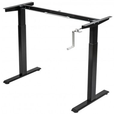 Costway Hand Crank Sit to Stand Desk Frame Height Adjustable Standing Base-Black. View a larger version of this product image.