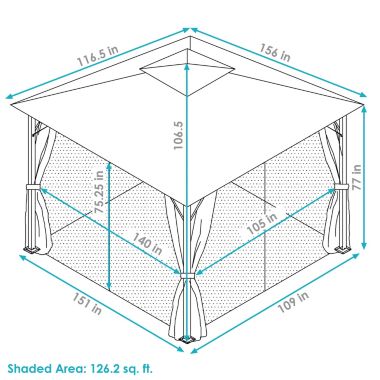 Sunnydaze Soft Top Rectangle Patio Gazebo with Screens and Privacy Walls for Backyard, Garden or Deck - 10&#39; x 13&#39; - Tan. View a larger version of this product image.