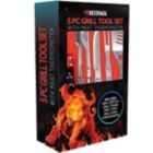 Alternate image 0 for Premium Kona 5 Piece Grill Tools Set - Stainless-Steel Spatula, Tongs, Fork, Knife, Instant Read Thermometer, Openers & Gift Box