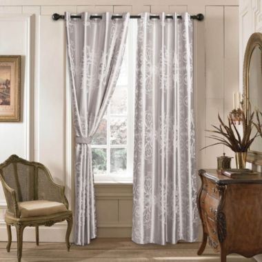 Dolce Mela Home Decorative Damask Jacquard, Grommet, Semi-Blackout curtain Panel, Tall 60 x 100 Inches. View a larger version of this product image.