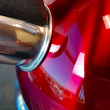 Mr Coffee Claredale 2.2 Quart Stainless Steel Whistling Tea Kettle in Red with Nylon Handle. View a larger version of this product image.