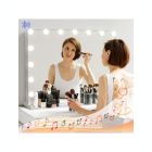 Alternate image 1 for Fenchilin Large Vanity Mirror W/ Lights and Bluetooth Speaker Hollywood Lighted Makeup Mirror with 15 Dimmable LED Bulbs for Dressing Room and Bedroom, Tabletop or Wall-Mounted, Slim Metal Frame White