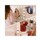 Alternate image 2 for Fenchilin Large Vanity Mirror W/ Lights and Bluetooth Speaker Hollywood Lighted Makeup Mirror with 15 Dimmable LED Bulbs for Dressing Room and Bedroom, Tabletop or Wall-Mounted, Slim Metal Frame White