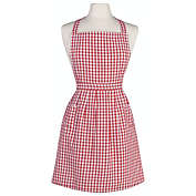 Contemporary Home Living 29" Red and White Gingham Now Designs Classic Kitchen Apron with 2 Pockets