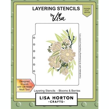Lisa Horton --That Craft Place Lisa Horton 5x7 Layering Stencils Blooms and Berries. View a larger version of this product image.