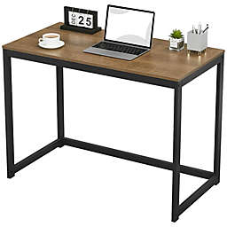 Green Forest Small Modern Computer Study Desk For Home Office, Dark Brown, 39