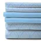 Alternate image 1 for Lux Decor Collection 6-Pieces Deep Pocket Microfiber Printed Bed Sheet Set in Full Size Blue