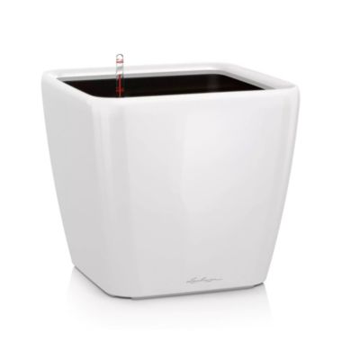 Lechuza USA 11" White Quadro Premium Planter with Water Reservoir. View a larger version of this product image.