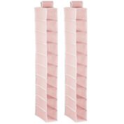 mDesign Fabric Shoe Rack Holder Storage Shelf, Metal Frame, 20 Cube