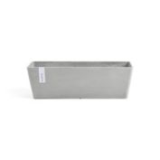Ecopots Bruges Indoor Outdoor Rectangular Planter, White Grey, 17.75 inches