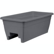 The HC Companies 24" Deck Rail Box Planter, Warm Gray