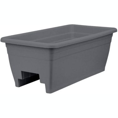 The HC Companies 24" Deck Rail Box Planter, Warm Gray. View a larger version of this product image.