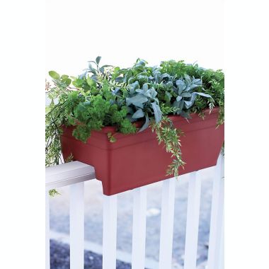 The HC Companies 24" Deck Rail Box Planter, Warm Gray. View a larger version of this product image.
