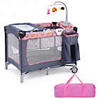 Alternate image 2 for Costway Foldable 2 Color Baby Crib Playpen Playard-Pink
