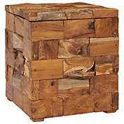 vidaXL Storage Stool Solid Teak Wood