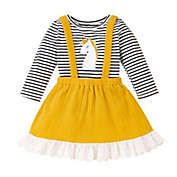 Kitcheniva Baby Girl Lace Strap Dress Striped Top+Blouse Skirts, ( M )