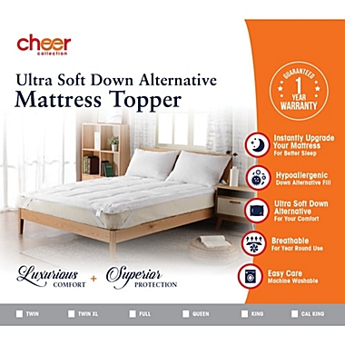 Cheer Collection 180TC Down Alternative Mattress Topper - Assorted Sizes - Full. View a larger version of this product image.