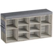 Idealhouse Grey Entryway Bench with Shoe Storage (20.8 in. H × 40.9 in. W × 11.9 in. D)