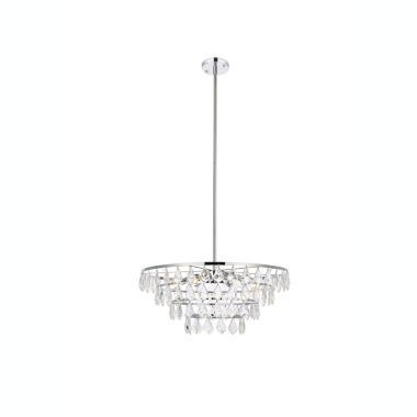 Elegant Lighting Ella 24 inch pendant in chrome. View a larger version of this product image.