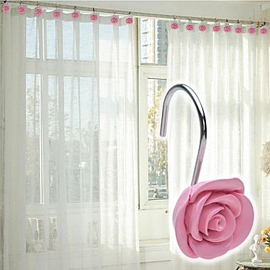 AGPtEK Pink Rose Curtain Hooks. View a larger version of this product image.