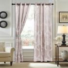 Alternate image 1 for Dolce Mela Home Decorative Damask Jacquard Grommet Semi-Blackout curtain Panel, Tall 60x100, Le-Harve By Dolce-Mela