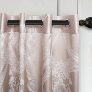 Dolce Mela Home Decorative Damask Jacquard Grommet Semi-Blackout curtain Panel, Tall 60x100, Le-Harve By Dolce-Mela. View a larger version of this product image.