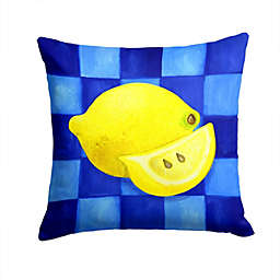 Caroline's Treasures Lemon in Blue by Ute Nuhn Fabric Decorative Pillow 14 x 14
