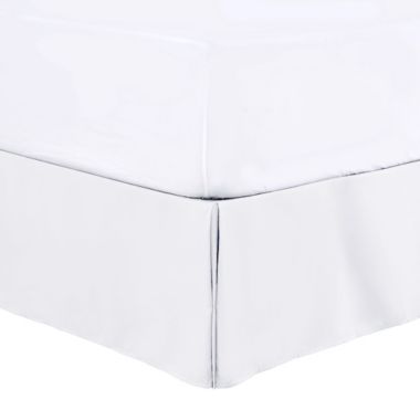 Lux Decor Collection Microfiber Pleated Bed Skirt, 14" Tailored Drop Easy Fit Queen Bed Skirt, White. View a larger version of this product image.