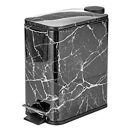 mDesign Small Step Trash Can, Garbage Bin, Removable Liner Bucket, 5L