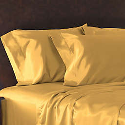 SHOPBEDDING Luxury Satin Pillowcase, Gold King, Open End Pillow Cover