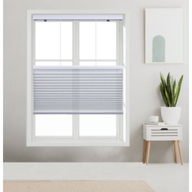 Linen Avenue Custom Cordless 34" W x 48" H" White Top Down Bottom Up Light FIltering Cellular Shade. View a larger version of this product image.