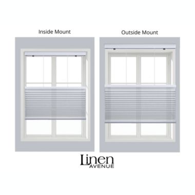 Linen Avenue Custom Cordless 34" W x 48" H" White Top Down Bottom Up Light FIltering Cellular Shade. View a larger version of this product image.