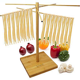 KOVOT Natural Bamboo Pasta Drying Rack - Noodle Spaghetti Dryer Stand - Fresh Pasta hanger - Pasta drying Tree- 17