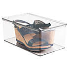 Alternate image 1 for mDesign Plastic Stackable Closet Storage Bin Box with Lid - Clear