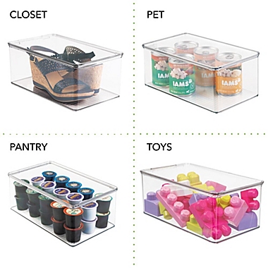 mDesign Plastic Stackable Closet Storage Bin Box with Lid - Clear. View a larger version of this product image.