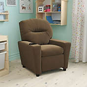 Flash Furniture Chandler Contemporary Brown Microfiber Kids Recliner with Cup Holder