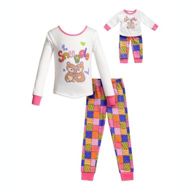 Dollie & Me Girls 2-Piece Pajama Set with Doll Outfit. View a larger version of this product image.