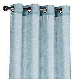 Kate Aurora Living 2 Pack Shabby Metallic Trellis Pastel Sheer Grommet Curtains - 50 in. W x 84 in. L, Aqua
