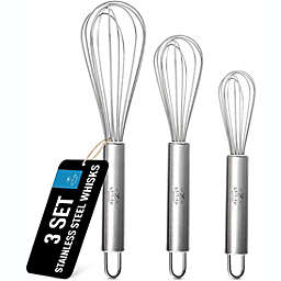 Zulay Kitchen Stainless Steel Whisk (Set of 3)