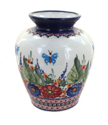 Blue Rose Polish Pottery 790 Zaklady Medium Vase
