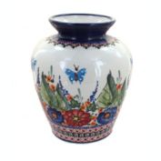 Blue Rose Polish Pottery 790 Zaklady Medium Vase