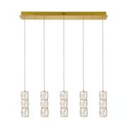 Elegant Lighting Polaris LED light gold Pendant Clear Royal Cut Crystal