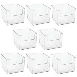 mDesign Plastic Closet Home Storage Organizer Cube Bin Container, 8 Pack - Clear